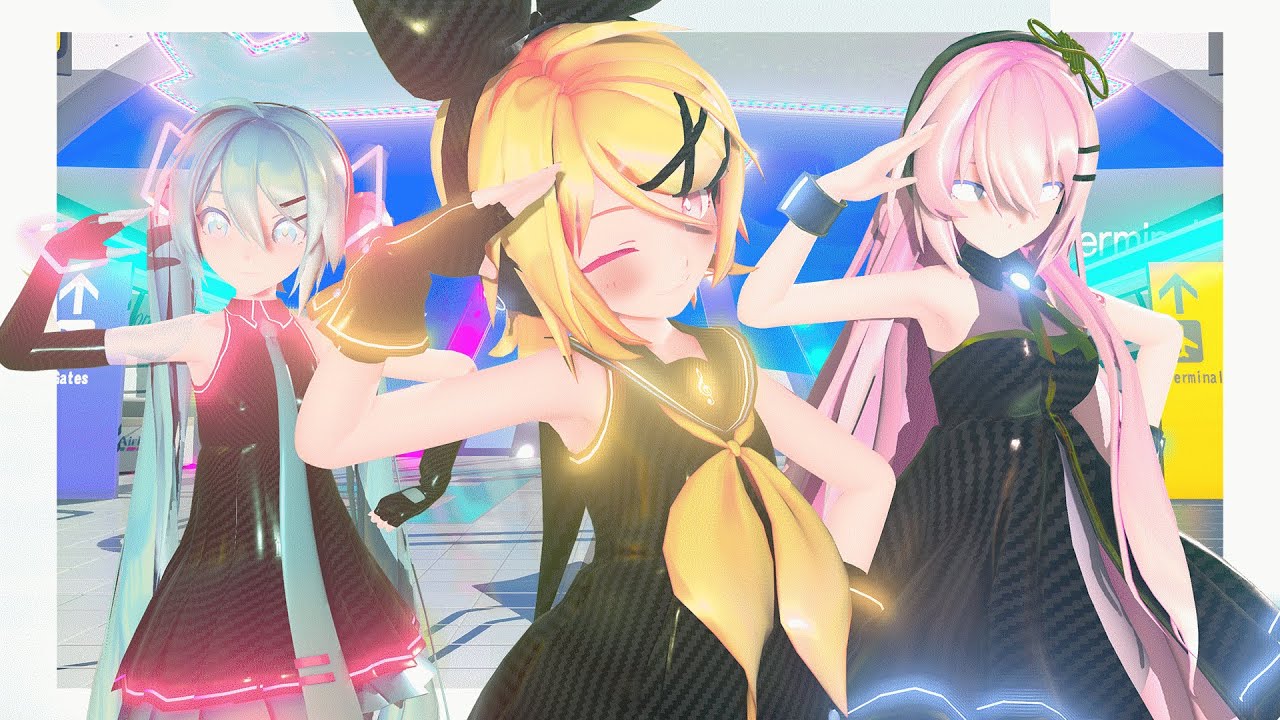 [MMD 4k 60fps] || トリコロール・エア・ライン (Tricolor Airline) [Sour式鏡音リン・巡音ルカ・初音ミク]