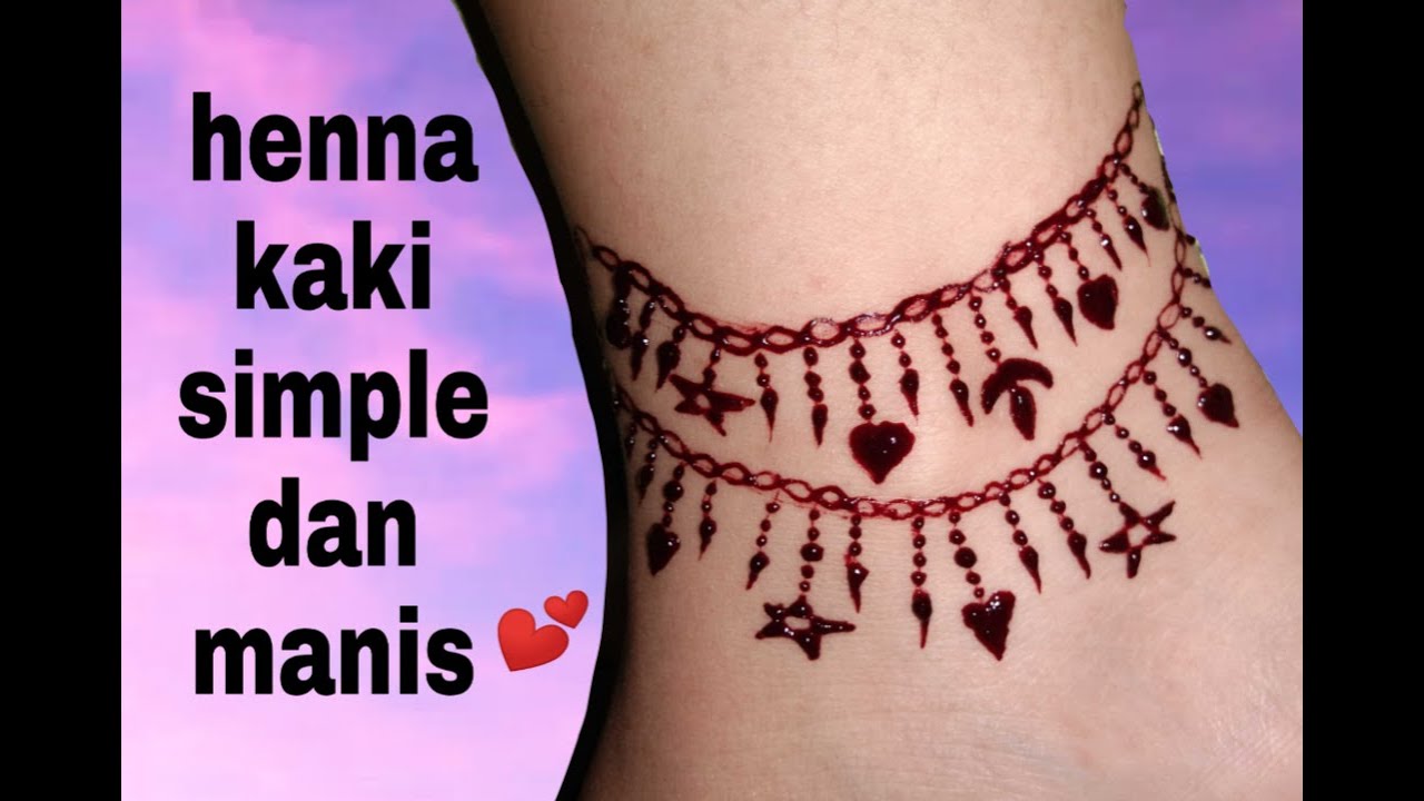 Belajar henna  kaki motif  gelang untuk pemula  henna  kaki 