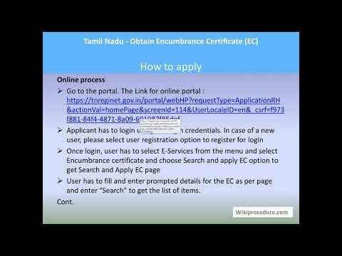 Tamil Nadu - Online Encumbrance Certificate (EC)