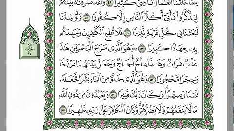 الجزء التاسع عشر سور الفرقان والشعراء والنمل تلاوة فضيلة  محمد عبد الكريم برواية ورش عن نافع