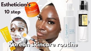 Download Lagu 10 STEP KOREAN SKINCARE ROUTINE | GLASS SKIN | Esthetician’s skincare routine MP3