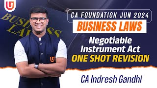 Negotiable Instrument - One shot Revision | CA Foundation Law - June 2024 |  Indresh Gandhi