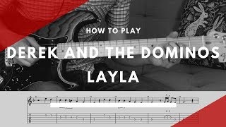 How to play Layla by Derek and the Dominos - Guitar Lesson Tutorial with Tabs