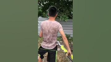 Phá cây nhà hàng xóm - cưa cành trên cao ryobi 3m