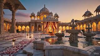 Ram Sita Wedding Courtyard Background 👑🌸 | Divine Vivah Palace Stage Visuals | Festive VJ Loop 4K