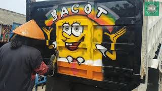 VIRAL!! Request airbrush dam truk Spongebob