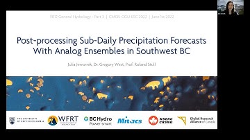 Post Processsing Precipitation Forecasts with Analog Ensembles - CMOS - June 2022 - Julia Jeworrek