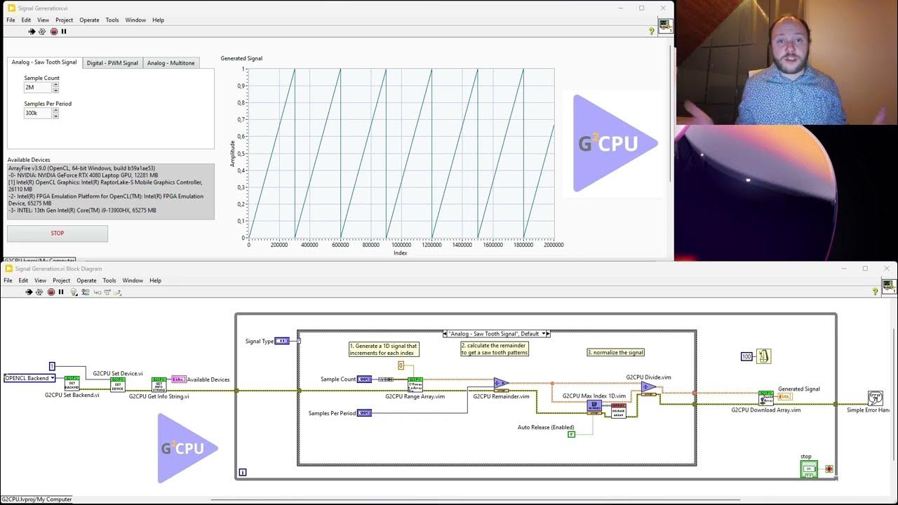 Signal Simulation using LabVIEW GPU Computing through G2CPU - YouTube