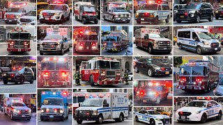 [New York] NYPD, FDNY & EMS Responding With Lights, Sirens & Rumbler (Compilation)