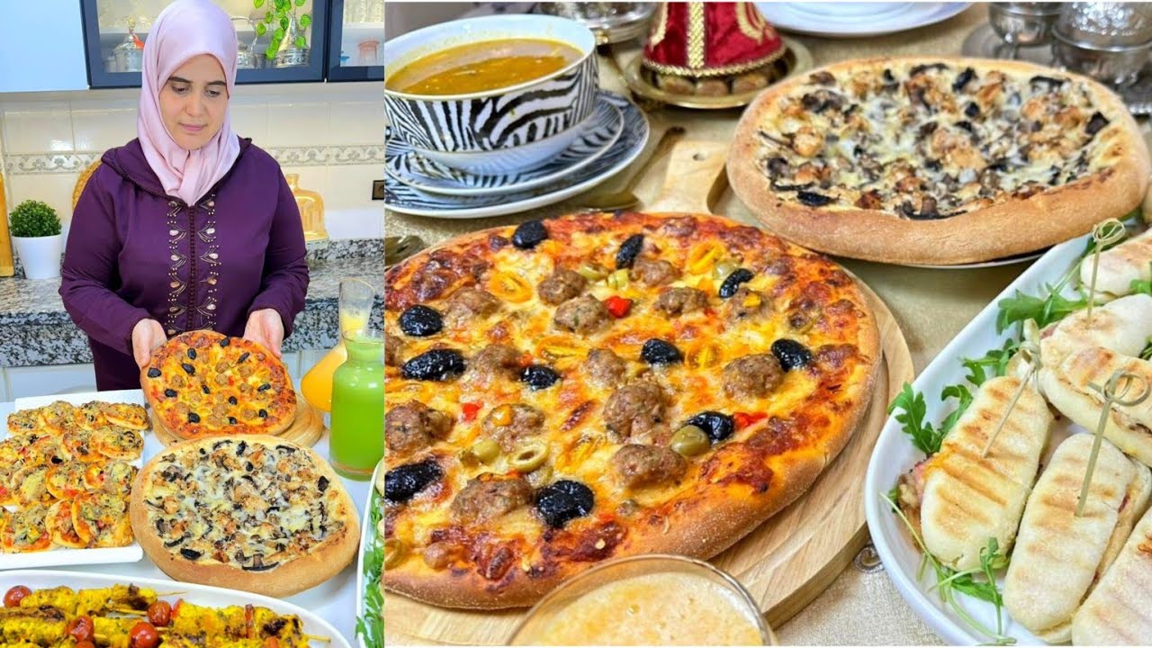 بتزا احترافية أسهل منها ماكاين 👌بحشوات متنوعة مع بانيني بنفس العجين