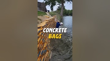 This ingenious method uses concrete bags for cost-effective road repairs and durable retaining walls