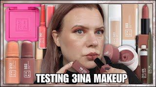 TESTING 3INA MAKEUP Full Face of 3INA Makeup 3 in 1 Foundation, Eyeshadow, Lipstick | Clare Walch
