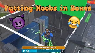 Step 1: put a noob in a box.  2: cut a hole in the box.  3: drop a nade in that box