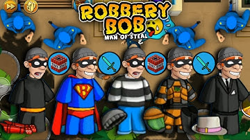 Robbery Bob - All Costumes Funny Video Game Part 273