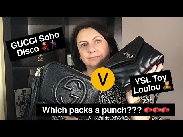 LV Saintonge compared to my friend's Gucci Soho Disco bag - they are almost  the exact same size and hold a…