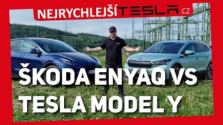 Škoda Enyaq 80 vs. Tesla Model Y LR 21 | Má Škodovka na to porazit Elona Muska? | 4K #skoda #tesla