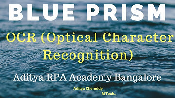 BluePrism Optical Character Recognition (OCR) - Aditya RPA Academy Bangalore BTM Layout