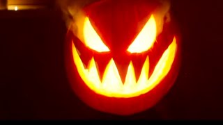 Headless Horseman Carves Pumpkin Head - Happy Halloween