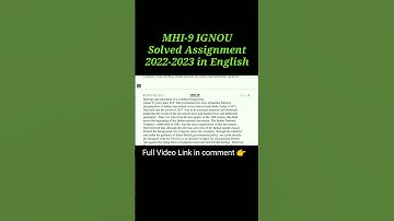 MHI-09 IGNOU Solved Assignment 2022-23 in English #ignou #shorts #mhi9