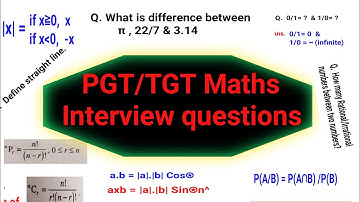 pgt/tgt maths interview questions // mathematics interview// maths questions for interview // kvs #