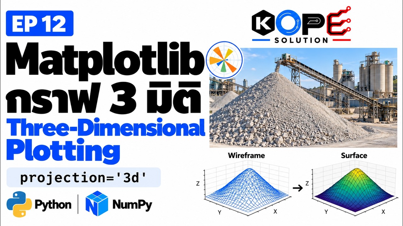 สอน Matplotlib EP12: กราฟ 3 มิติด้วย Python | 3D Plot, Surface และ ...