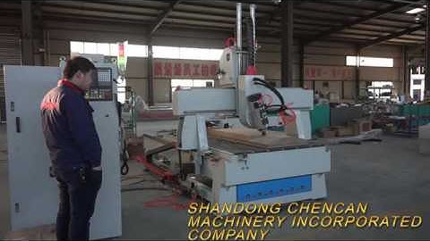 Chencan ATC cnc router with spindle rotation making wood MDF door lock and hings