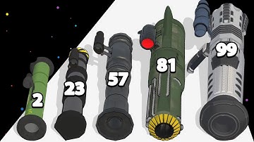 ROCKETS STACK - Level Up Gun Run (Satisfying Mobile Game, No Ads)