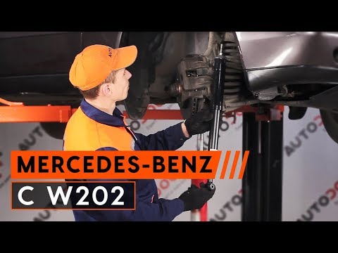 How to replace front shock absorbers MERCEDES-BENZ C W202 [TUTORIAL AUTODOC]