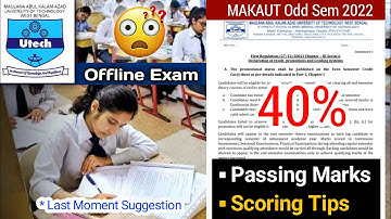 MAKAUT Exam Passing Marks 40 😯 (Backlog/YearLag) | How to Pass Offline Semester Exam Tricks ✅