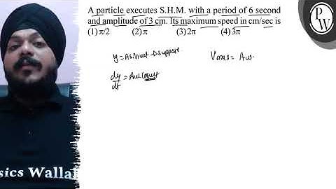 A particle executes S.H.M. with a period of 6 second and amplitude ...