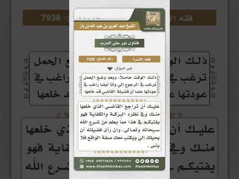 7938 - حكم من تفارقا بالمخالعة في المحكمة ثم أرادا الرجعة -  نور على الدرب