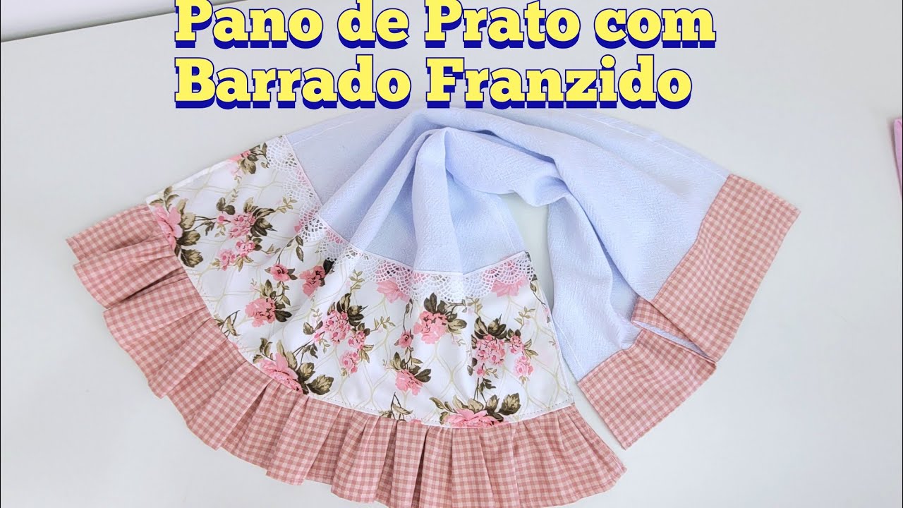 Pano de Prato com barrado franzido