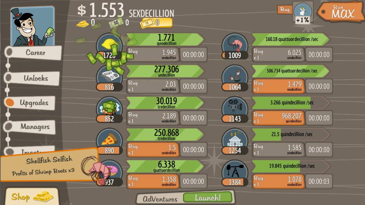 Adventure Capitalist daily overview 1 YouTube