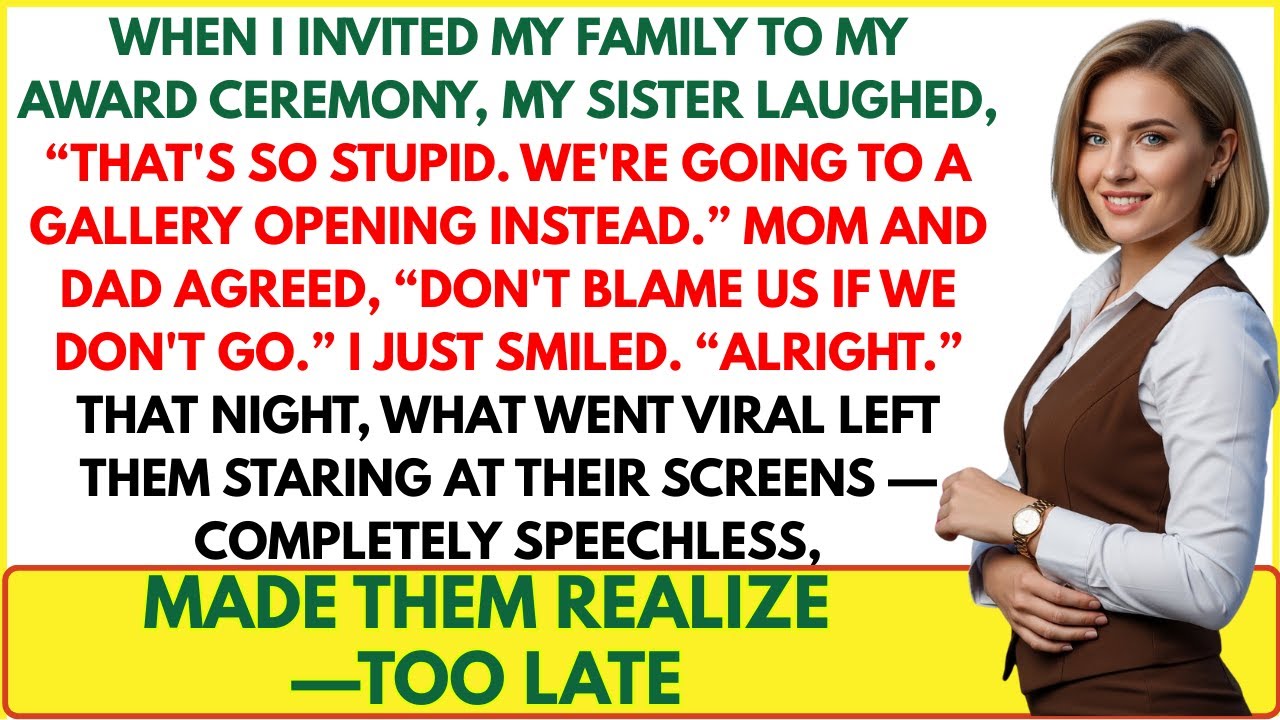 At My Award Ceremony, My Sister Mocked the Invite as “Stupid”—That Night, Everything Changed