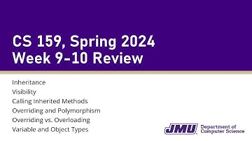 CS159 Week 9-10 Review