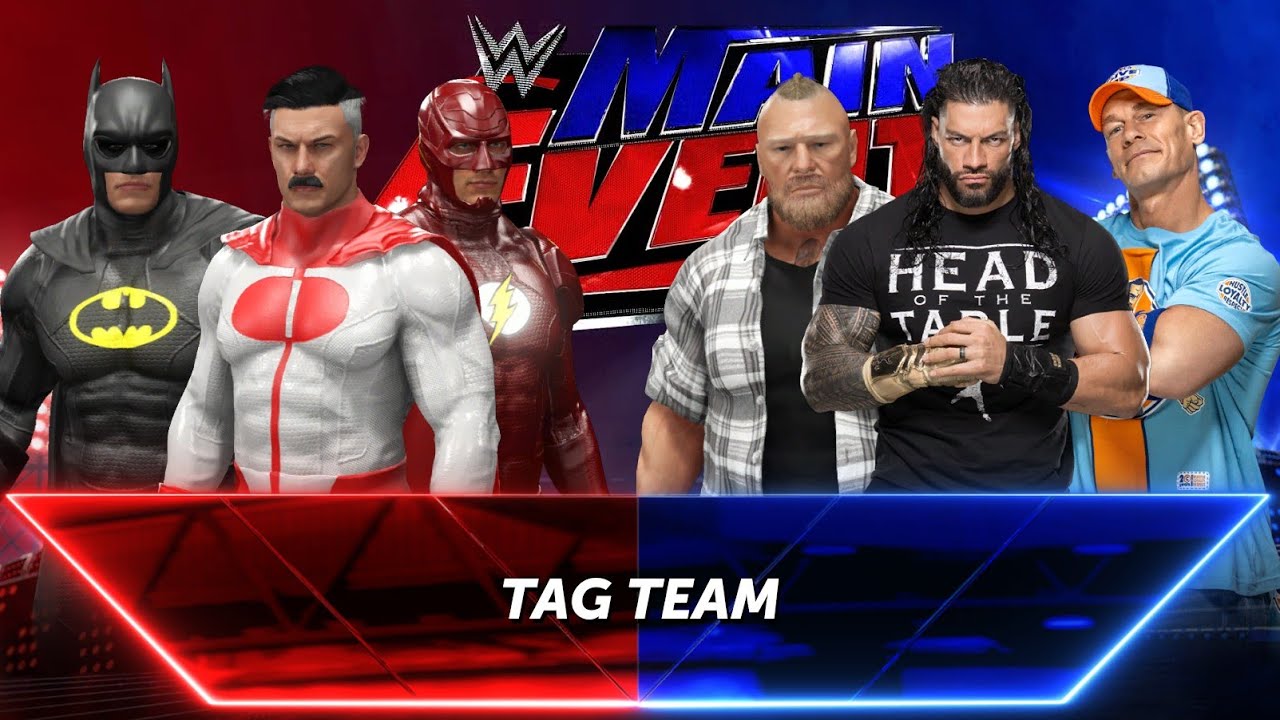 Омниман Бэтмен Флэш против Романа Рейнса Брока Леснара Джона Сины Новый бой wwe2k24 