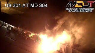 [WTF] Maryland: Fire At MDOT State Highway Administration Maintenance Shop Captured By MDOT Camera