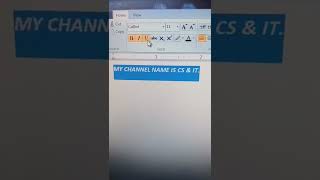 Bold ,Italic and underline from font group of home tb Bold ,Italic and underline from font group of home tb