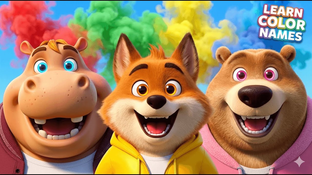 Safari Animal Sounds Song for Kids TV | Learn Animal Names, Color Names & Fun Nursery Rhymes