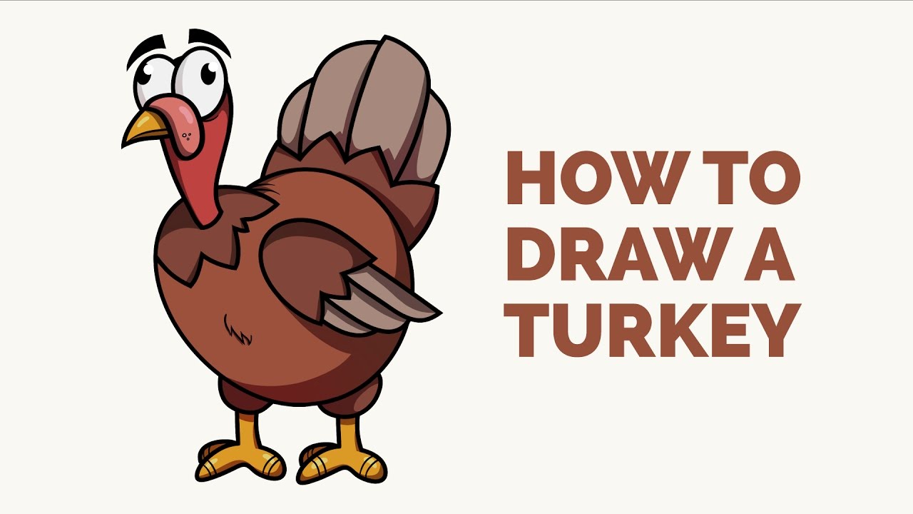 how to draw a turkey step by step