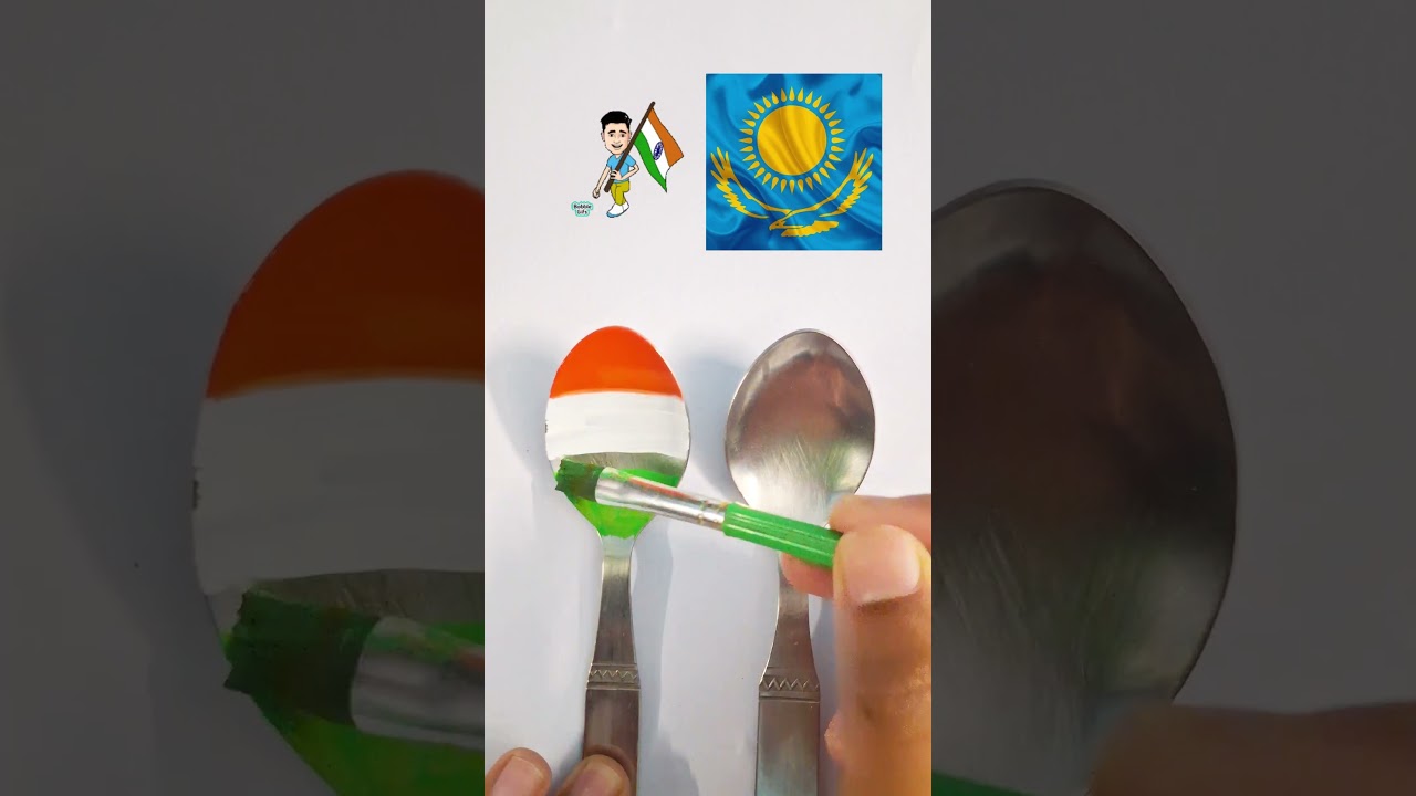 India 🇮🇳 Kazakhstan 🇰🇿  flag painting |Country Flags Drawing 