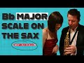 Bb major scale on alto saxophone explained and played.