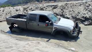 F 450 floats with 46 inch military tires tires Azusa Canyon OHV does he make it