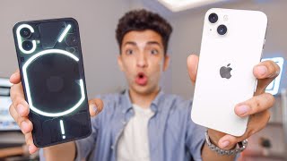 تشتري أيفون 13 ولا Nothing Phone (1)🔥🔥اغرب مقارنه هتشوفها😱