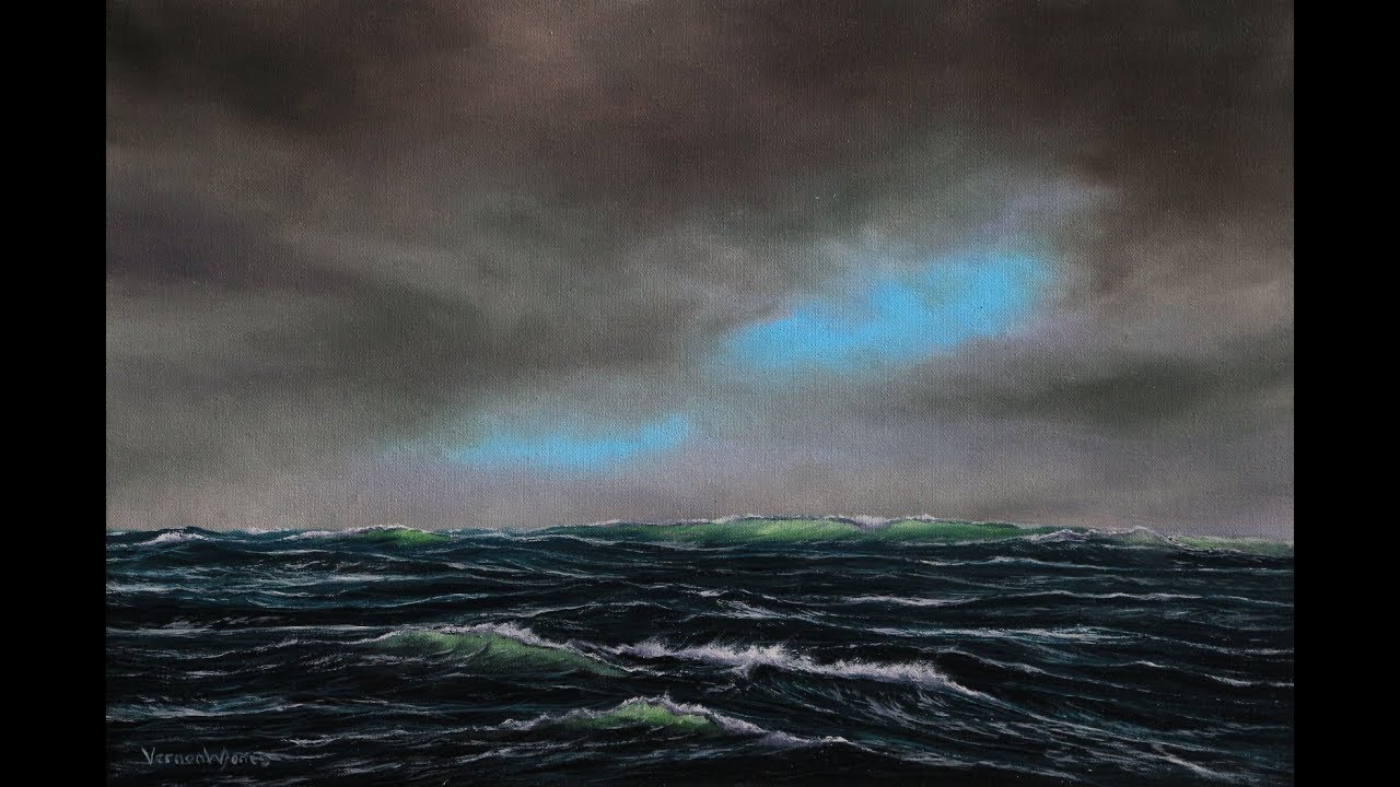 How to paint a stormy sky (speeded up demo) in oils YouTube