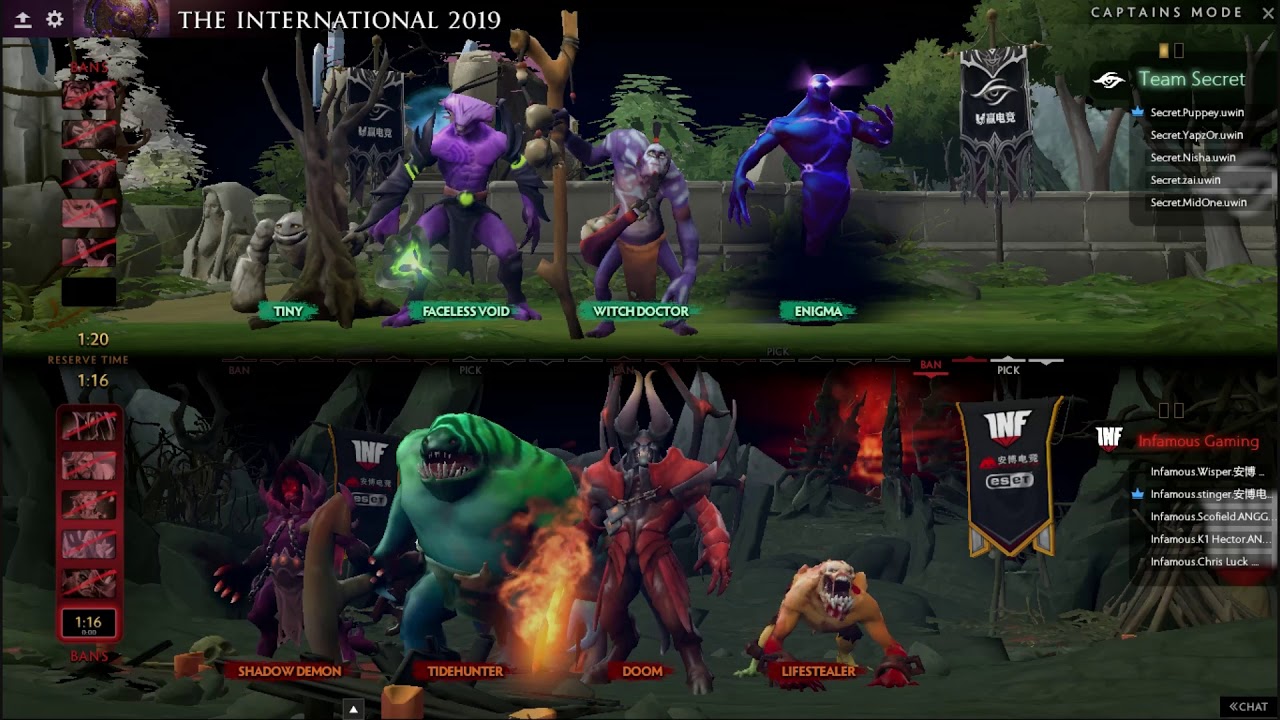 Infamous Gaming vs Team Secret match 2 TOP 7-8th TI9 Dota2 reply