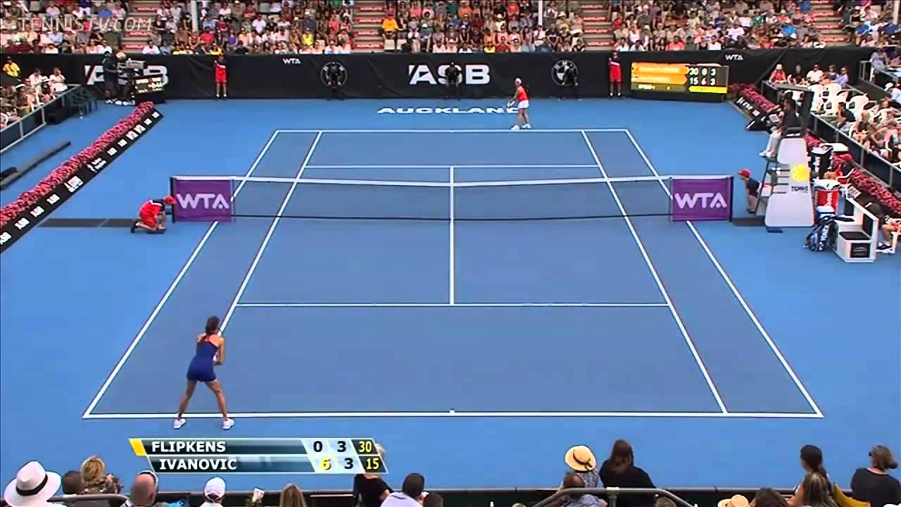 Ana Ivanovic vs Kirsten Flipkens Wta Auckland Semi-Final 2014 - YouTube