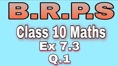Class 10 Maths unit 7( Coordinate Geometry) Ex 7.3 ( Q.1)