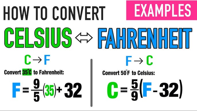 Fahrenheit to Celsius Using This Formula F=9/5(C)+32 NEED ALGEBRA