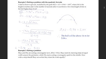 3.5 - Quadratic Function Models: Solving Quadratic Equations